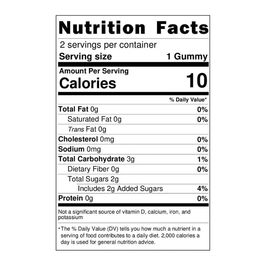 Airborne Gummies 2 Pack Nutrition Label