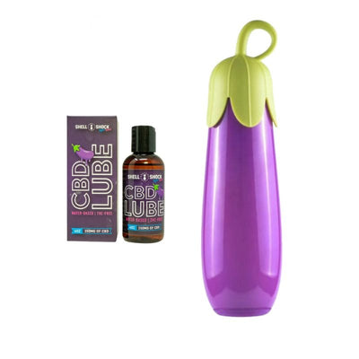 CBD Lube and Eggplant Water Bottle Bundle