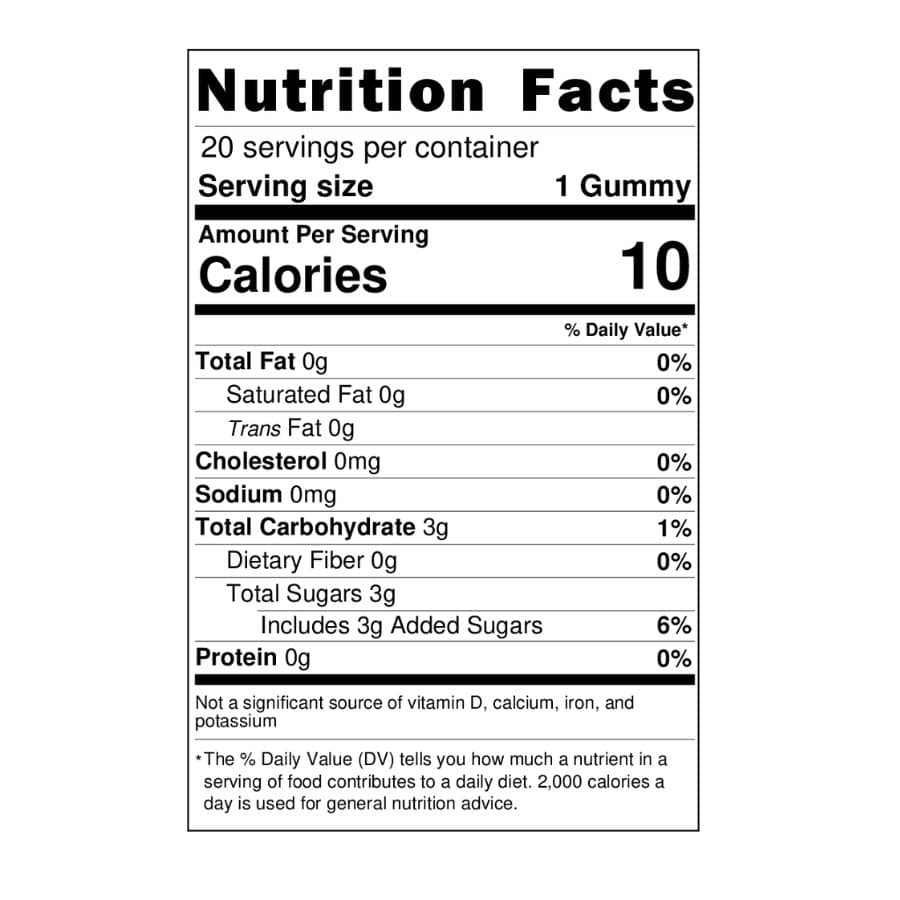HALO Nutrition Label