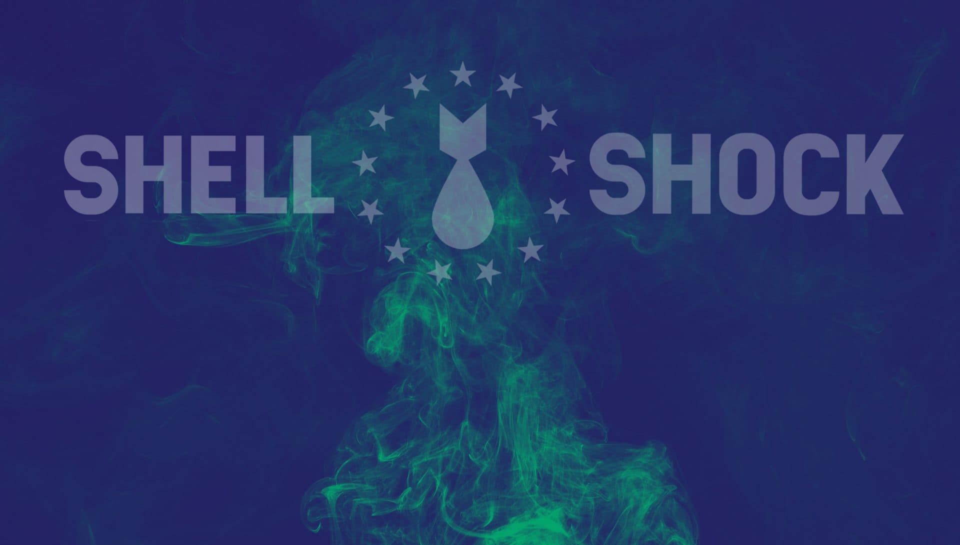 Shell Shock logo on a smoky background