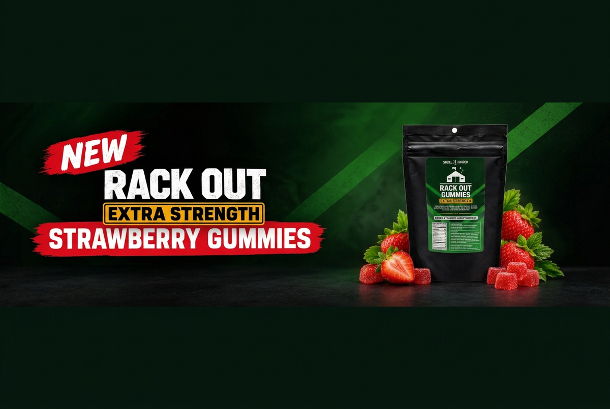 Rack Out banner with a much smaller product arrangement