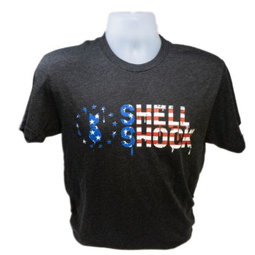 Shell Shock American print on grey shirt