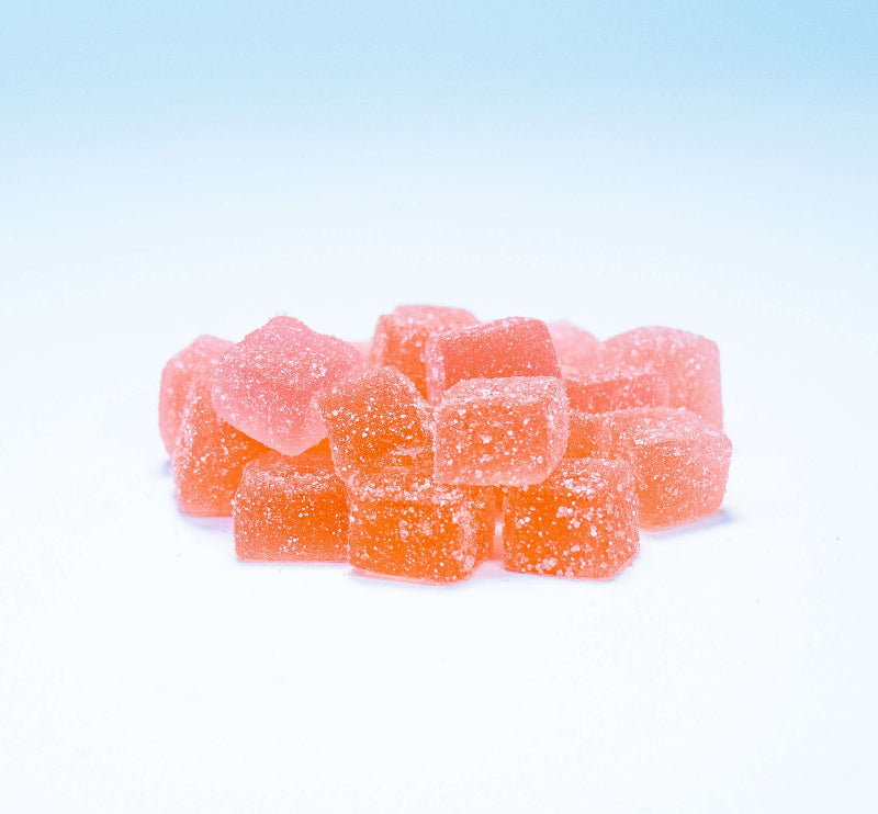 A bundle of HALO Delta 8 Gummies on a gradient background