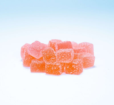 A bundle of HALO Delta 8 Gummies on a gradient background