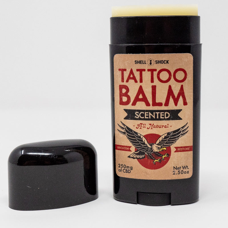 Tattoo balm with the lid off